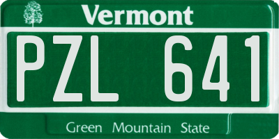 VT license plate PZL641