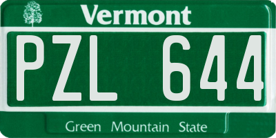 VT license plate PZL644