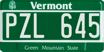VT license plate PZL645