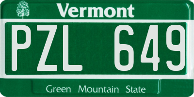 VT license plate PZL649