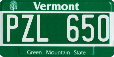 VT license plate PZL650