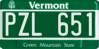 VT license plate PZL651