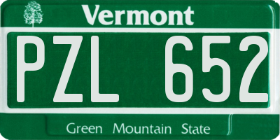 VT license plate PZL652