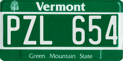VT license plate PZL654