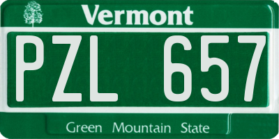 VT license plate PZL657