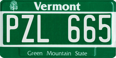 VT license plate PZL665