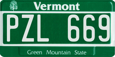 VT license plate PZL669
