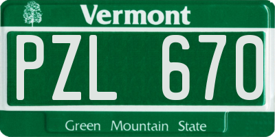 VT license plate PZL670