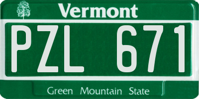 VT license plate PZL671
