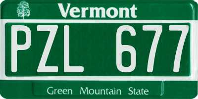 VT license plate PZL677
