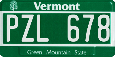 VT license plate PZL678