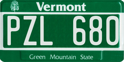 VT license plate PZL680