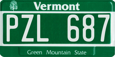 VT license plate PZL687