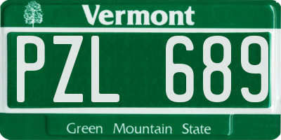 VT license plate PZL689