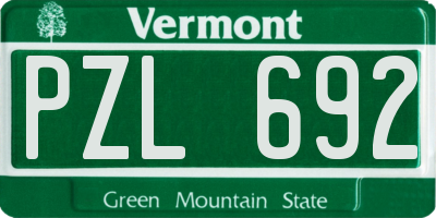 VT license plate PZL692