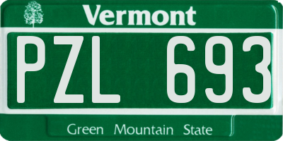 VT license plate PZL693
