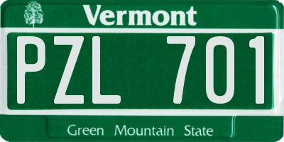 VT license plate PZL701