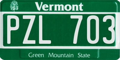 VT license plate PZL703