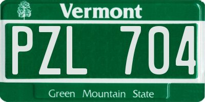 VT license plate PZL704