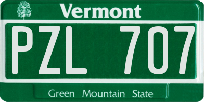 VT license plate PZL707