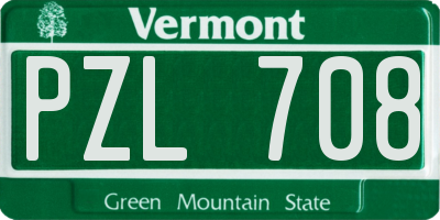 VT license plate PZL708