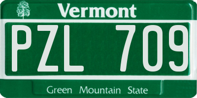 VT license plate PZL709