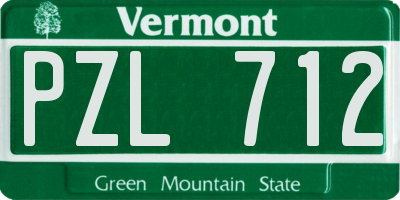 VT license plate PZL712