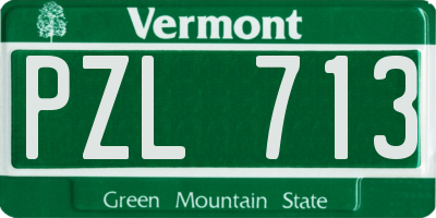 VT license plate PZL713