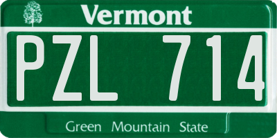 VT license plate PZL714