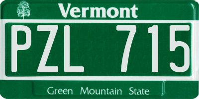 VT license plate PZL715