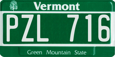 VT license plate PZL716