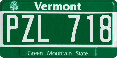 VT license plate PZL718