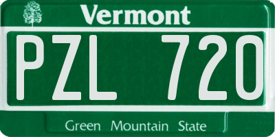 VT license plate PZL720