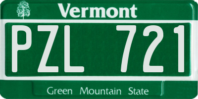 VT license plate PZL721