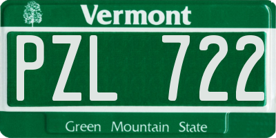 VT license plate PZL722