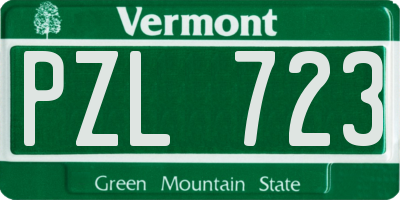 VT license plate PZL723