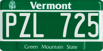 VT license plate PZL725