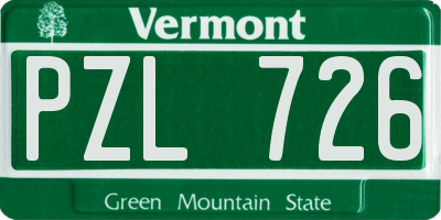VT license plate PZL726