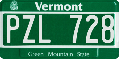 VT license plate PZL728