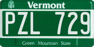 VT license plate PZL729