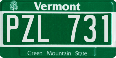VT license plate PZL731