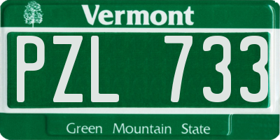 VT license plate PZL733