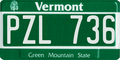 VT license plate PZL736