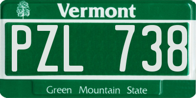 VT license plate PZL738