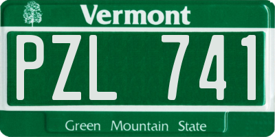 VT license plate PZL741