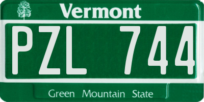 VT license plate PZL744