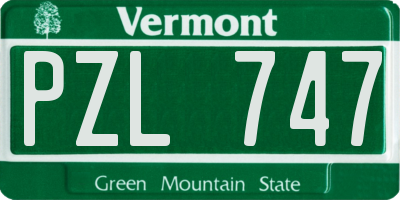 VT license plate PZL747