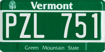 VT license plate PZL751