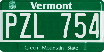 VT license plate PZL754