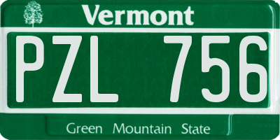 VT license plate PZL756